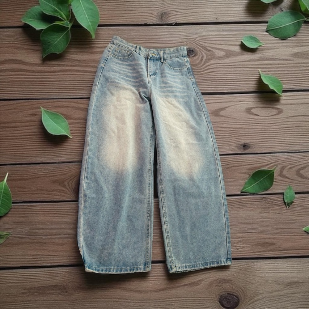 Stylish Blue Wide-Leg Jeans